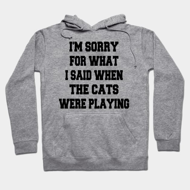 i'm sorry for what i said when the cats were playing Hoodie by mdr design